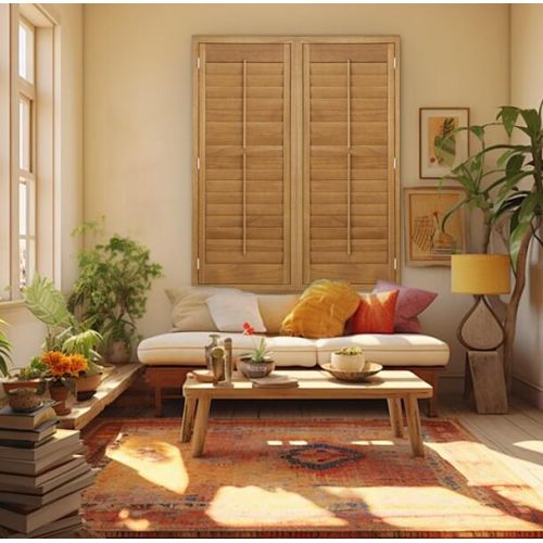 Stained Paulownia Wooden Plantation Shutters